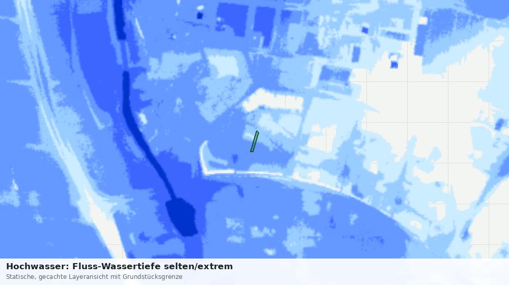 Statische Kartenansicht: Hochwasser: Fluss-Wassertiefe selten/extrem