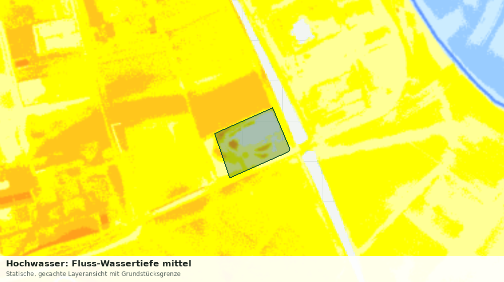 Statische Kartenansicht: Hochwasser: Fluss-Wassertiefe mittel
