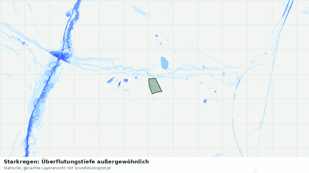 Statische Kartenansicht: Starkregen: Überflutungstiefe außergewöhnlich