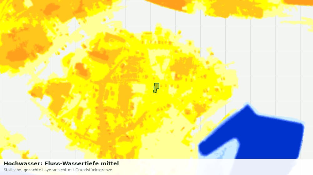 Statische Kartenansicht: Hochwasser: Fluss-Wassertiefe mittel