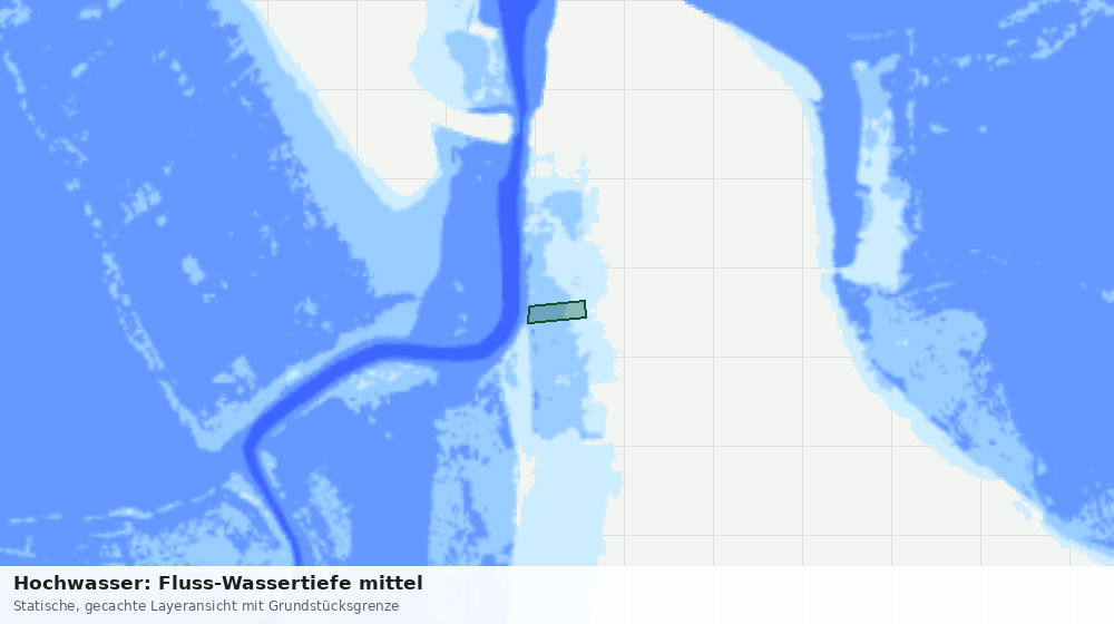 Statische Kartenansicht: Hochwasser: Fluss-Wassertiefe mittel