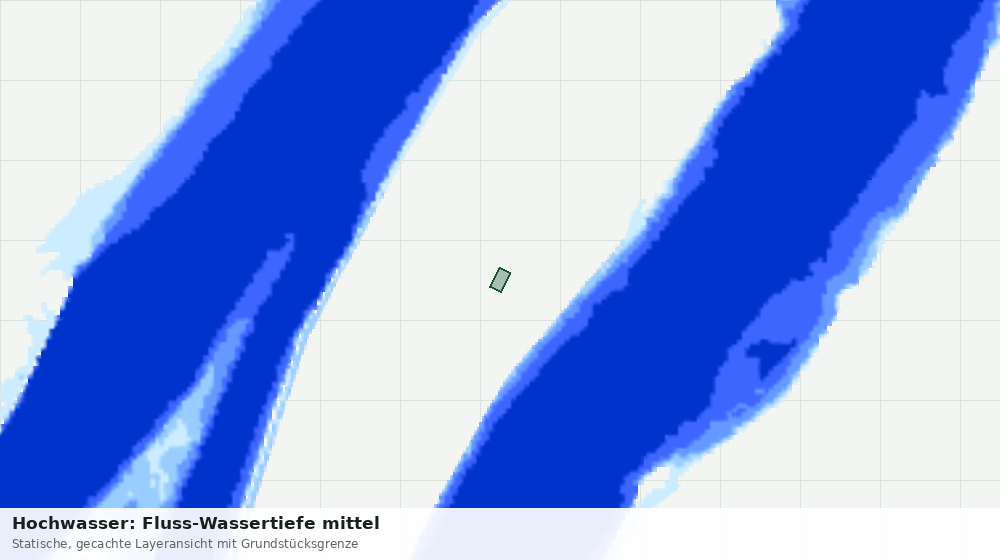 Statische Kartenansicht: Hochwasser: Fluss-Wassertiefe mittel