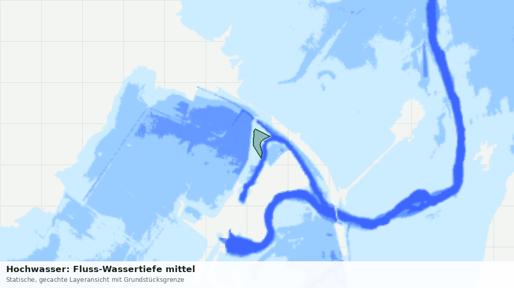 Statische Kartenansicht: Hochwasser: Fluss-Wassertiefe mittel