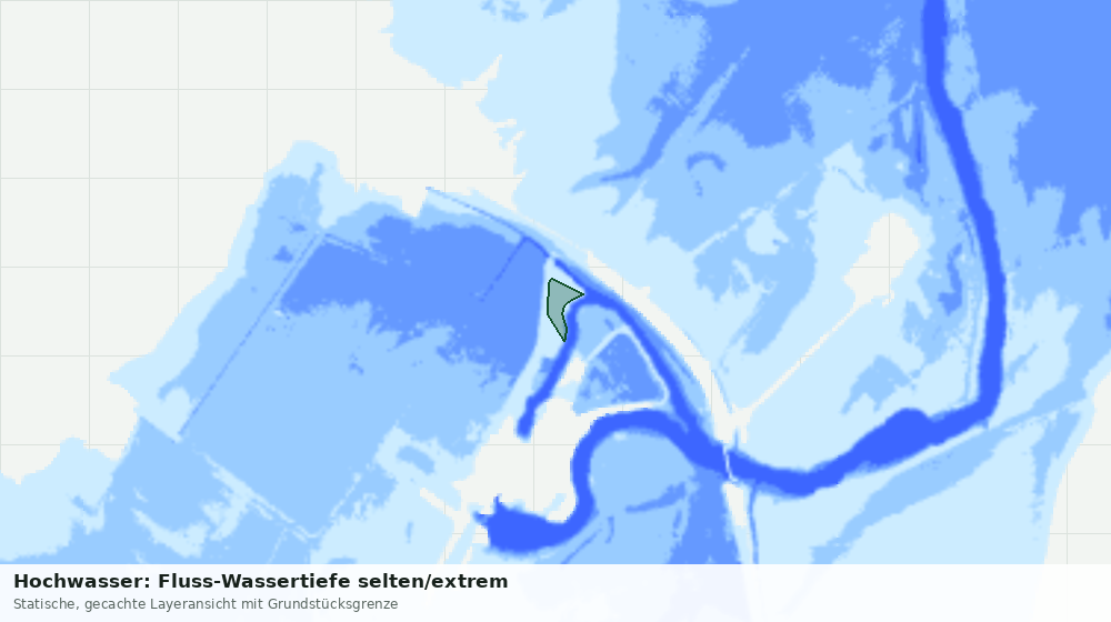 Statische Kartenansicht: Hochwasser: Fluss-Wassertiefe selten/extrem