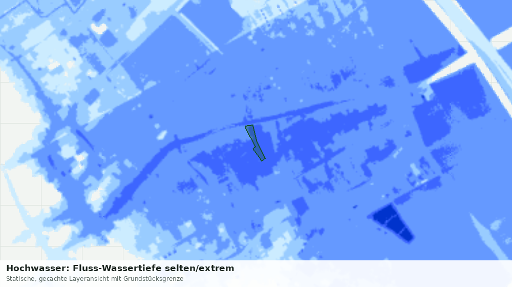 Statische Kartenansicht: Hochwasser: Fluss-Wassertiefe selten/extrem