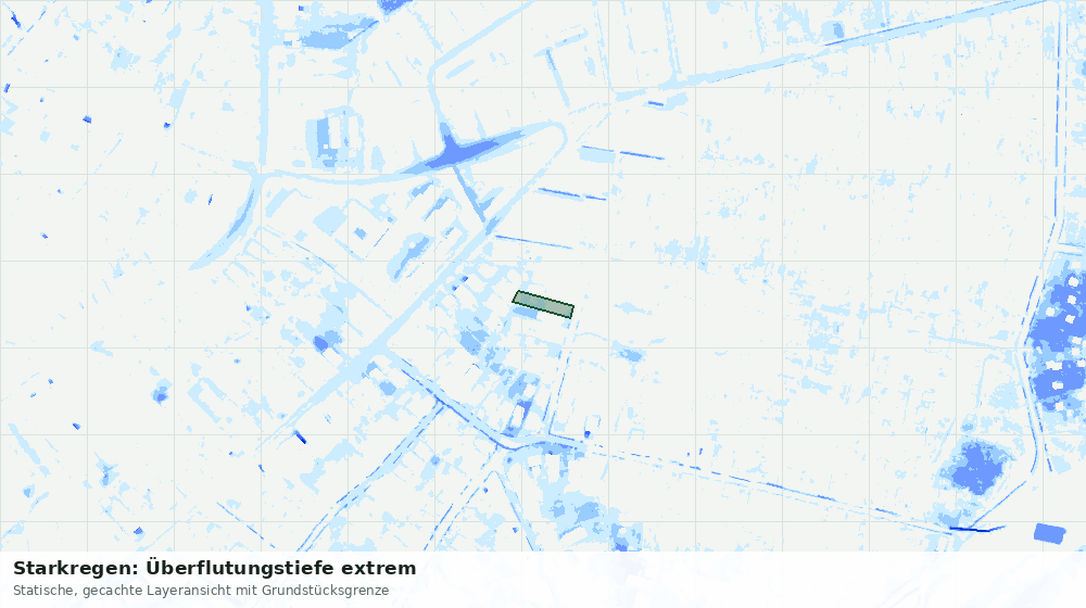 Statische Kartenansicht: Starkregen: Überflutungstiefe extrem