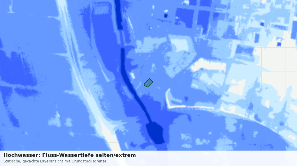 Statische Kartenansicht: Hochwasser: Fluss-Wassertiefe selten/extrem