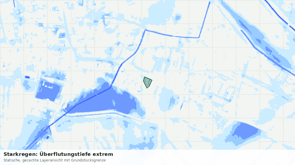 Statische Kartenansicht: Starkregen: Überflutungstiefe extrem