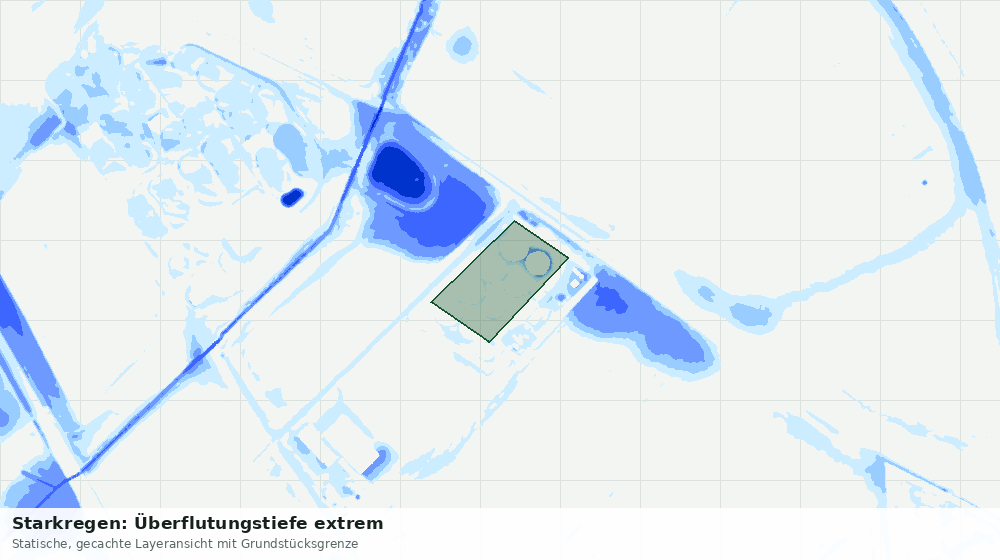 Statische Kartenansicht: Starkregen: Überflutungstiefe extrem