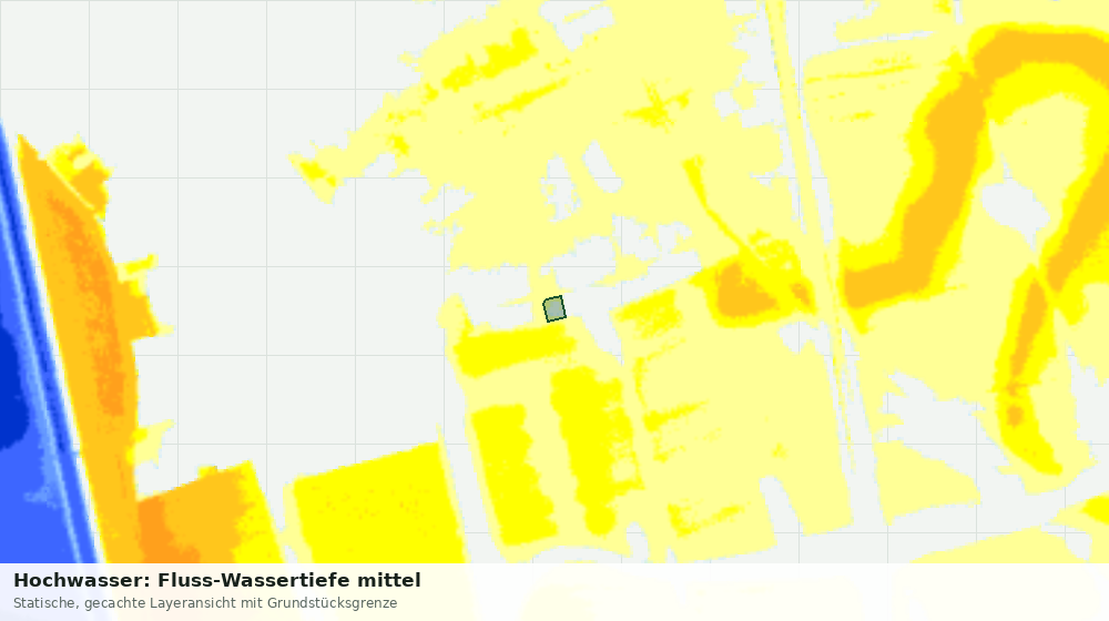 Statische Kartenansicht: Hochwasser: Fluss-Wassertiefe mittel