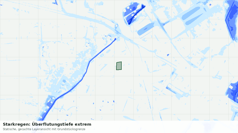 Statische Kartenansicht: Starkregen: Überflutungstiefe extrem