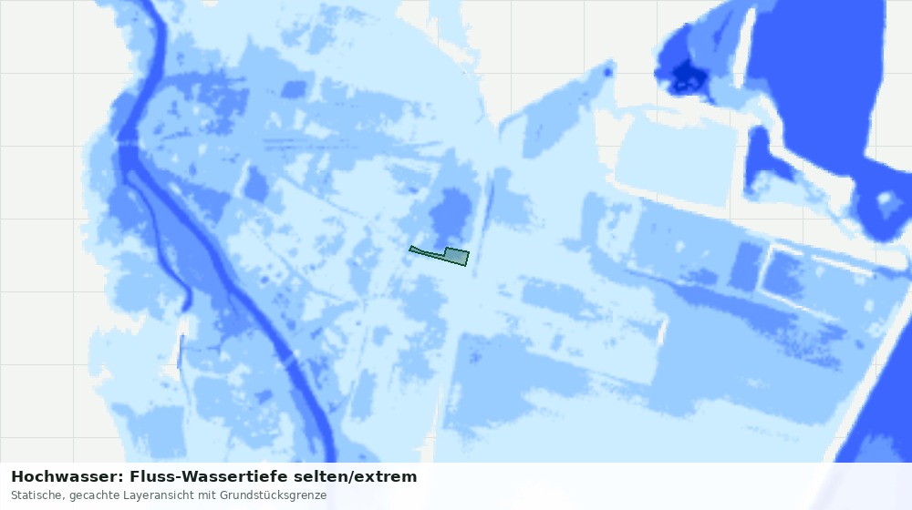 Statische Kartenansicht: Hochwasser: Fluss-Wassertiefe selten/extrem