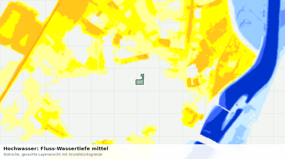 Statische Kartenansicht: Hochwasser: Fluss-Wassertiefe mittel