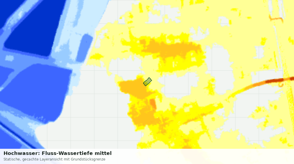 Statische Kartenansicht: Hochwasser: Fluss-Wassertiefe mittel