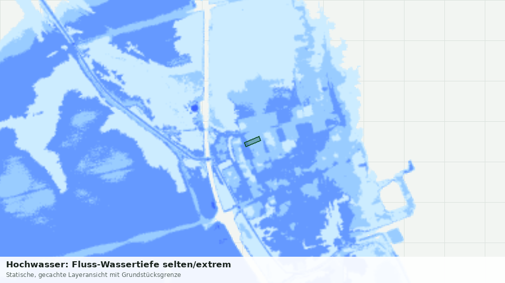 Statische Kartenansicht: Hochwasser: Fluss-Wassertiefe selten/extrem