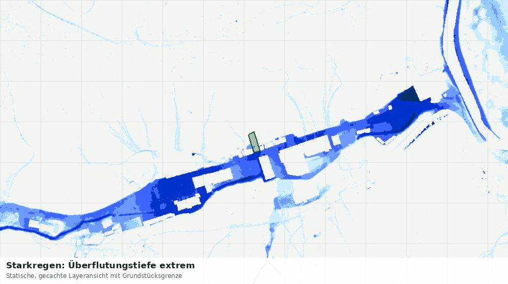 Statische Kartenansicht: Starkregen: Überflutungstiefe extrem