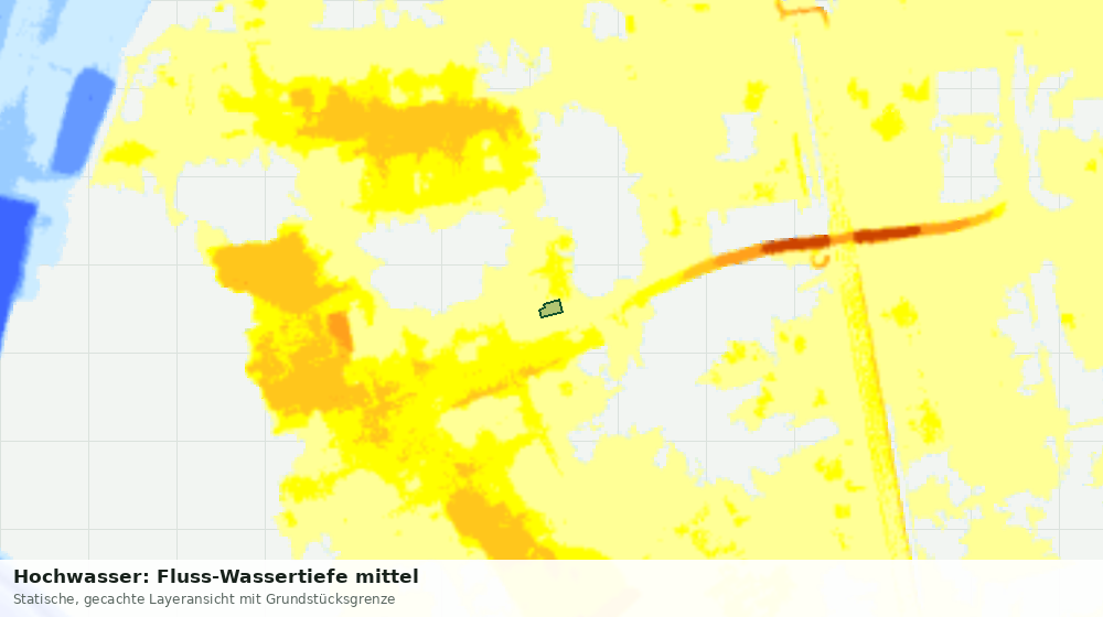 Statische Kartenansicht: Hochwasser: Fluss-Wassertiefe mittel