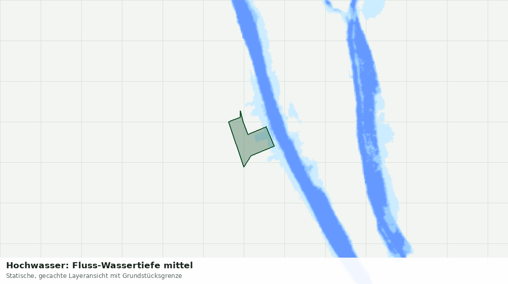 Statische Kartenansicht: Hochwasser: Fluss-Wassertiefe mittel