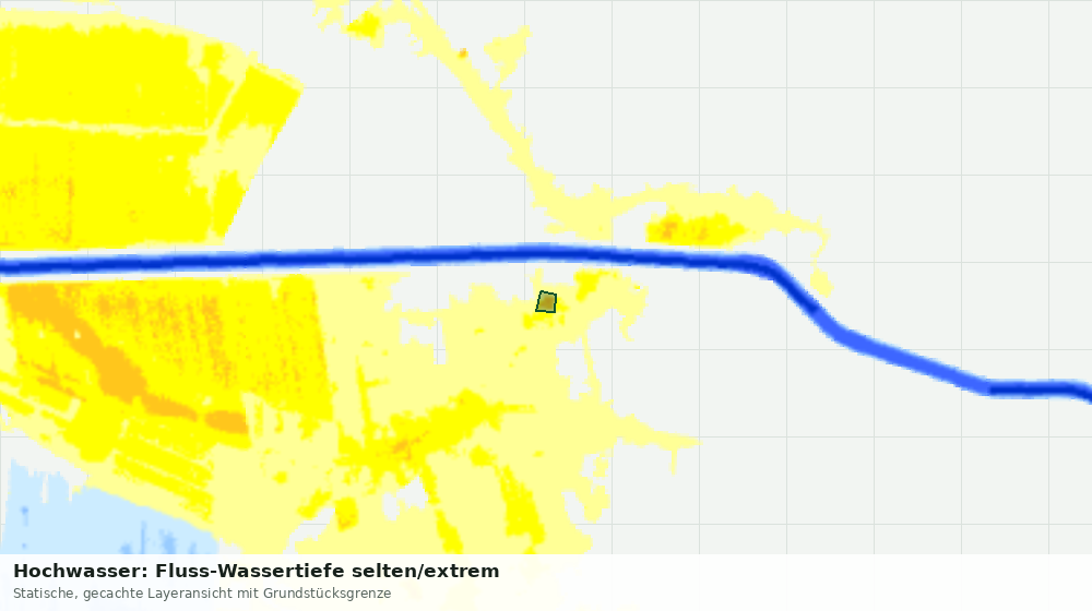 Statische Kartenansicht: Hochwasser: Fluss-Wassertiefe selten/extrem