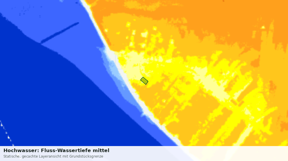 Statische Kartenansicht: Hochwasser: Fluss-Wassertiefe mittel