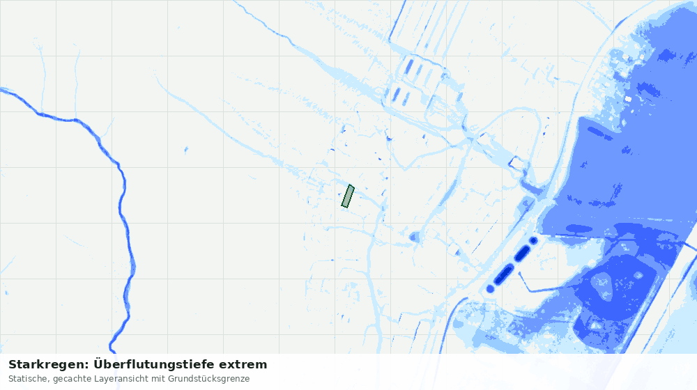 Statische Kartenansicht: Starkregen: Überflutungstiefe extrem