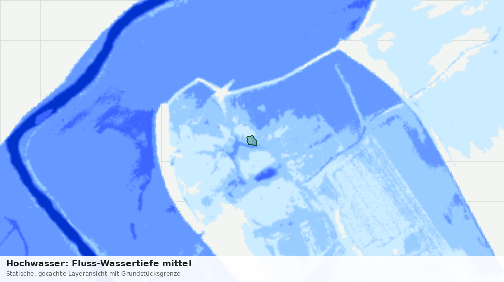 Statische Kartenansicht: Hochwasser: Fluss-Wassertiefe mittel