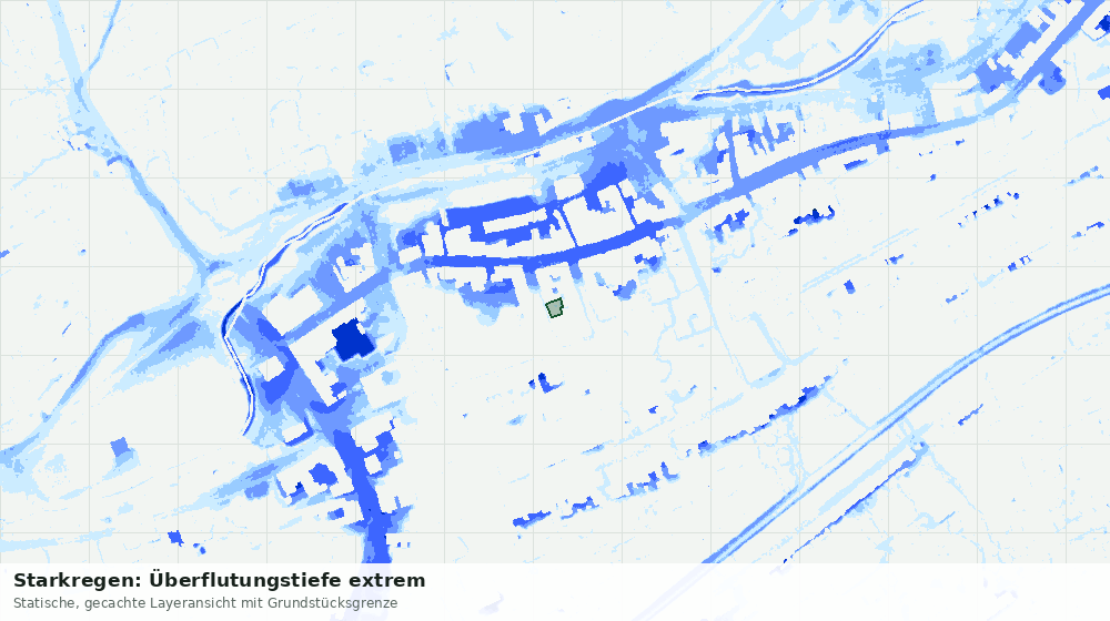 Statische Kartenansicht: Starkregen: Überflutungstiefe extrem