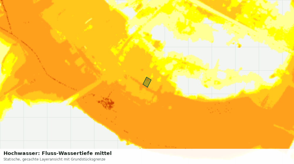 Statische Kartenansicht: Hochwasser: Fluss-Wassertiefe mittel