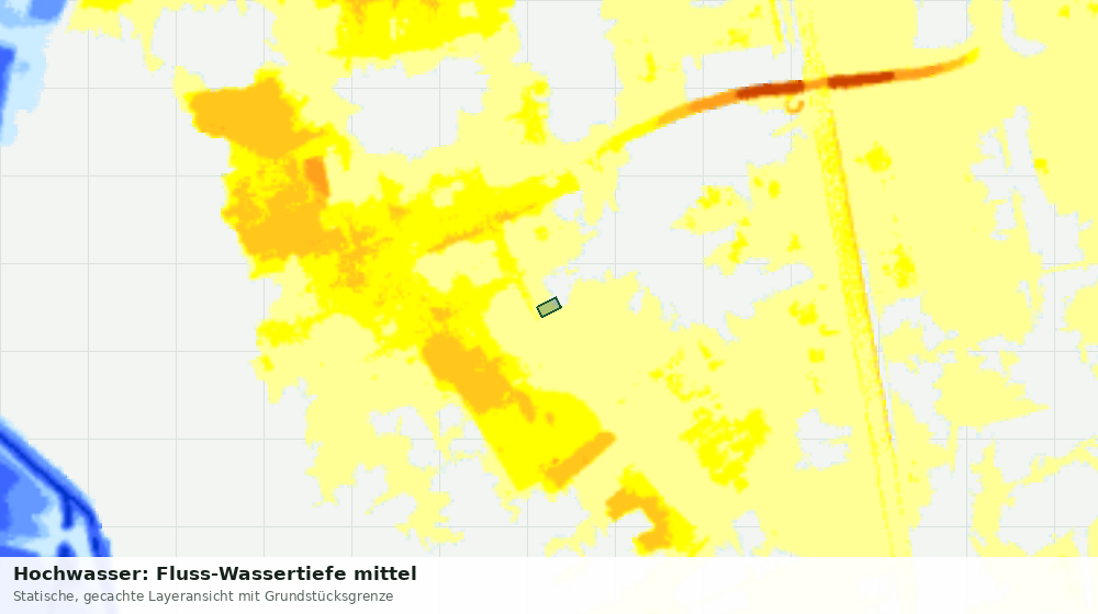 Statische Kartenansicht: Hochwasser: Fluss-Wassertiefe mittel