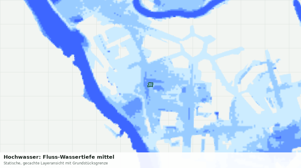 Statische Kartenansicht: Hochwasser: Fluss-Wassertiefe mittel
