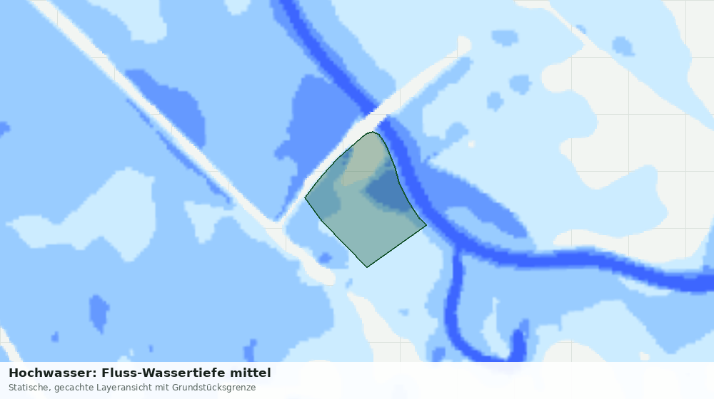 Statische Kartenansicht: Hochwasser: Fluss-Wassertiefe mittel