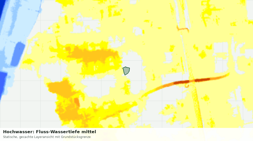 Statische Kartenansicht: Hochwasser: Fluss-Wassertiefe mittel