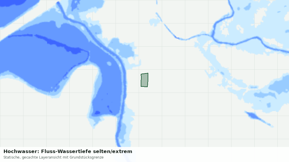 Statische Kartenansicht: Hochwasser: Fluss-Wassertiefe selten/extrem