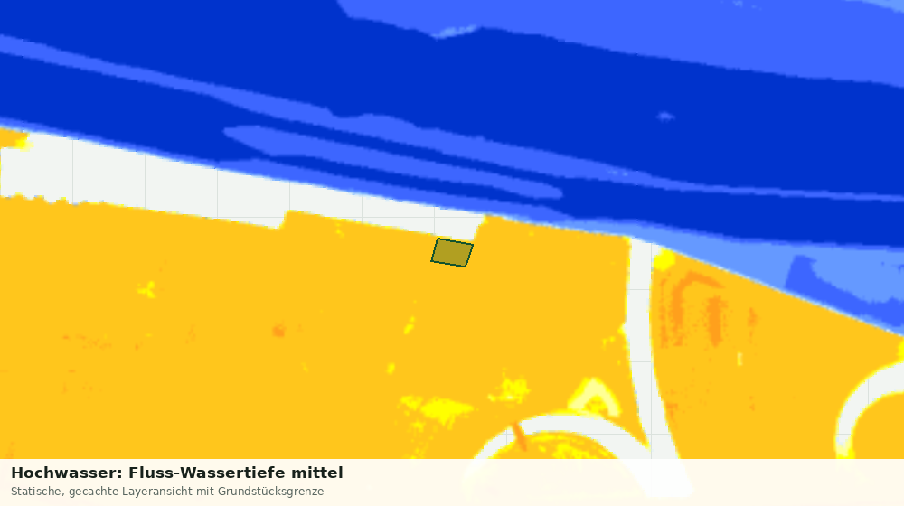 Statische Kartenansicht: Hochwasser: Fluss-Wassertiefe mittel