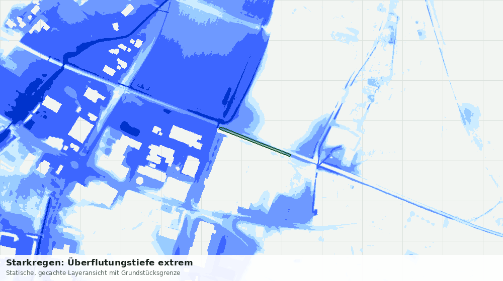 Statische Kartenansicht: Starkregen: Überflutungstiefe extrem