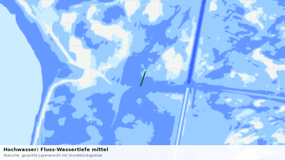 Statische Kartenansicht: Hochwasser: Fluss-Wassertiefe mittel
