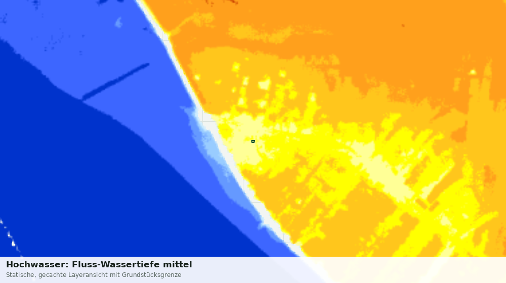 Statische Kartenansicht: Hochwasser: Fluss-Wassertiefe mittel