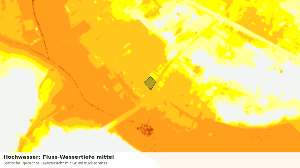 Statische Kartenansicht: Hochwasser: Fluss-Wassertiefe mittel