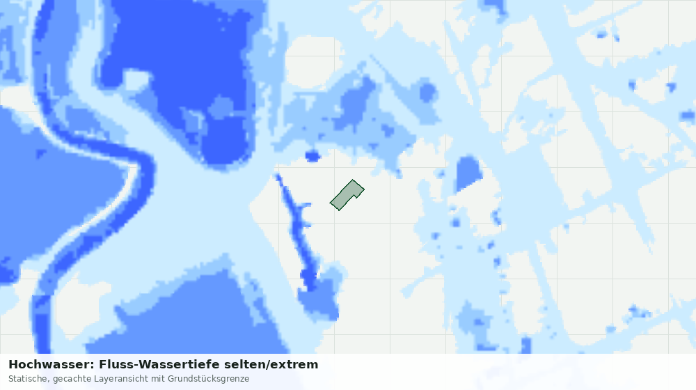 Statische Kartenansicht: Hochwasser: Fluss-Wassertiefe selten/extrem