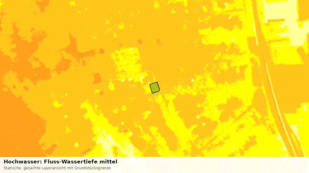 Statische Kartenansicht: Hochwasser: Fluss-Wassertiefe mittel