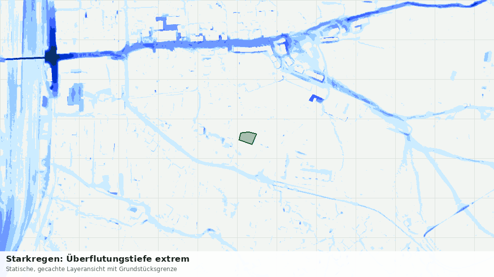 Statische Kartenansicht: Starkregen: Überflutungstiefe extrem