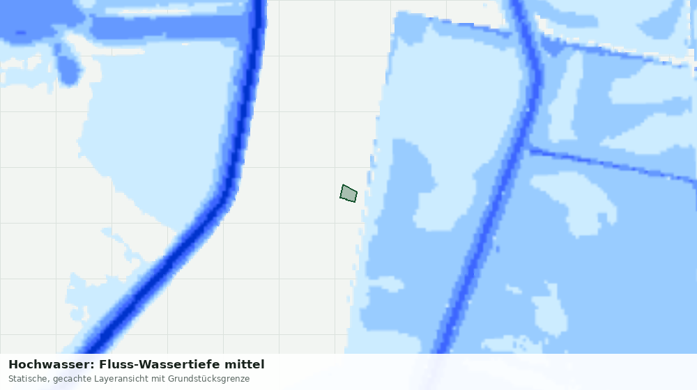 Statische Kartenansicht: Hochwasser: Fluss-Wassertiefe mittel
