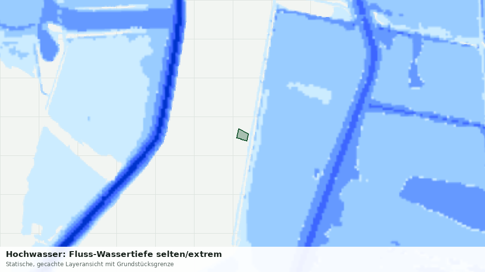 Statische Kartenansicht: Hochwasser: Fluss-Wassertiefe selten/extrem
