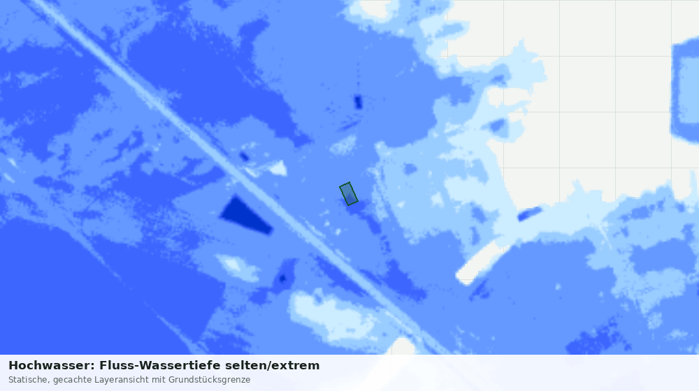 Statische Kartenansicht: Hochwasser: Fluss-Wassertiefe selten/extrem