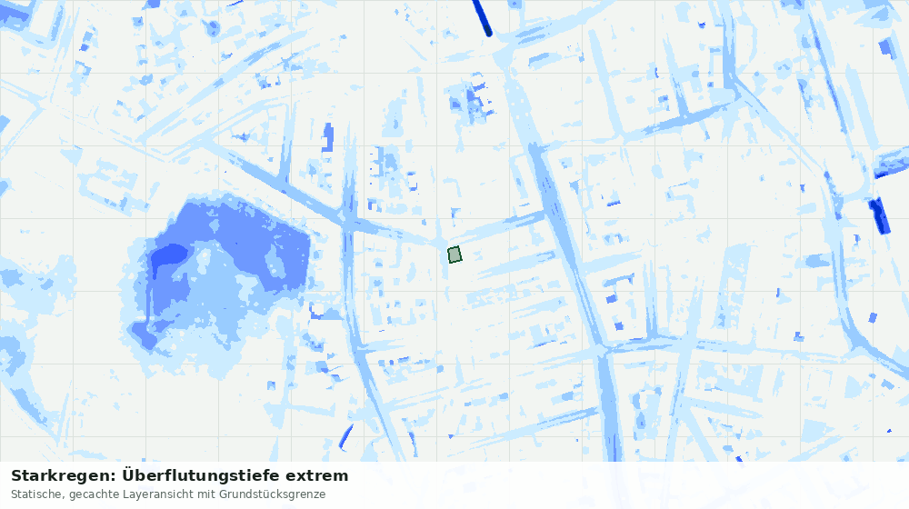 Statische Kartenansicht: Starkregen: Überflutungstiefe extrem