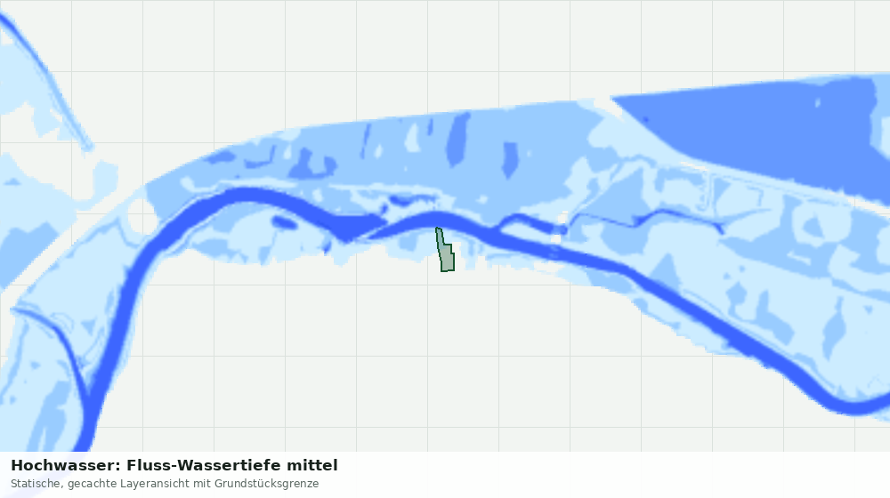 Statische Kartenansicht: Hochwasser: Fluss-Wassertiefe mittel