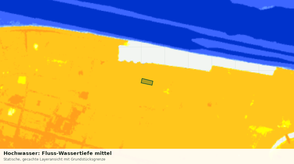Statische Kartenansicht: Hochwasser: Fluss-Wassertiefe mittel