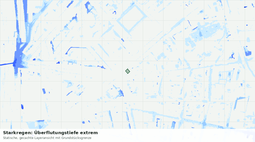 Statische Kartenansicht: Starkregen: Überflutungstiefe extrem