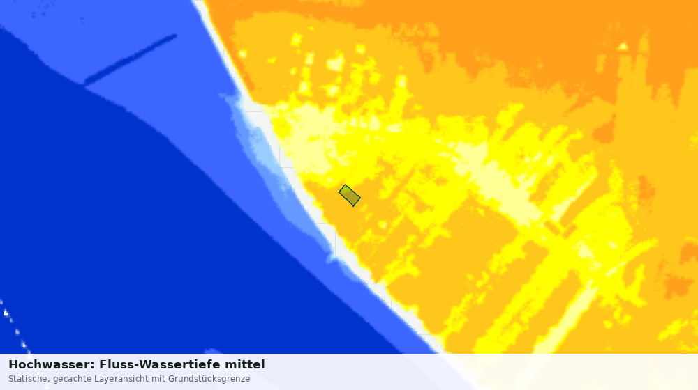 Statische Kartenansicht: Hochwasser: Fluss-Wassertiefe mittel