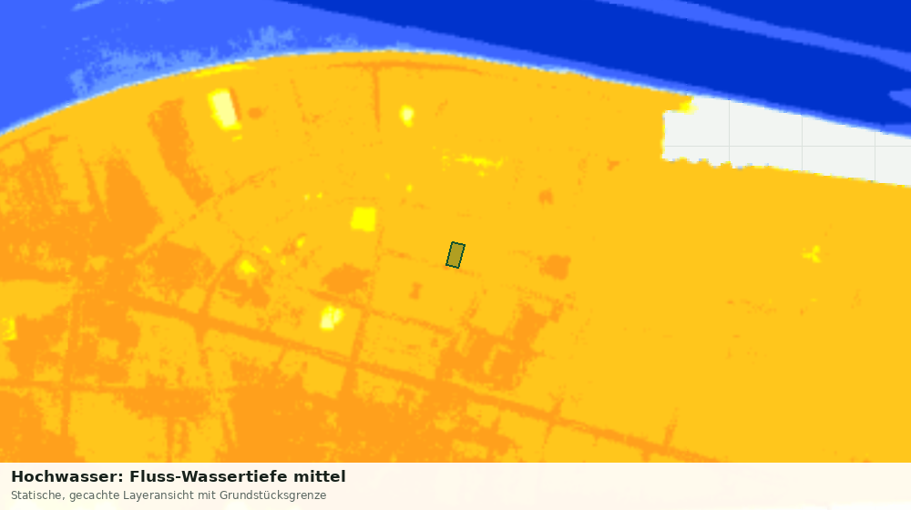Statische Kartenansicht: Hochwasser: Fluss-Wassertiefe mittel